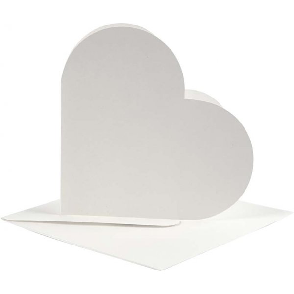 Cartes coeur - blanc cass - 10 sets