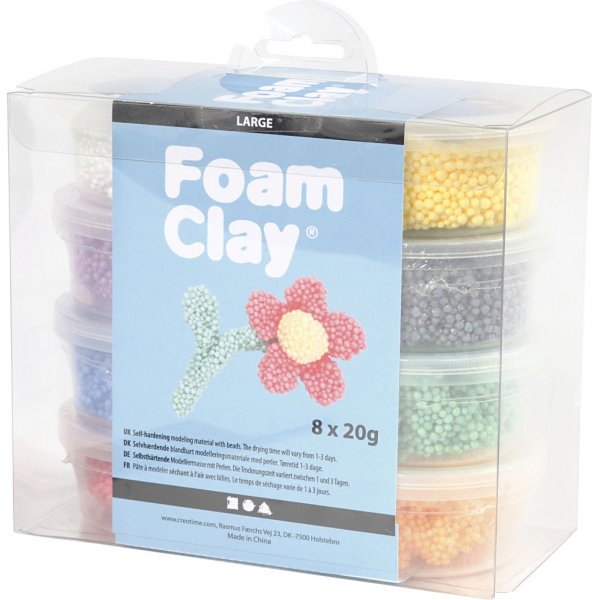 Foam Clay Large couleurs mlanges - 8 x 20 g