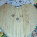 Image client Plaque en bois 19,5 x 19 cm - coeur non traité