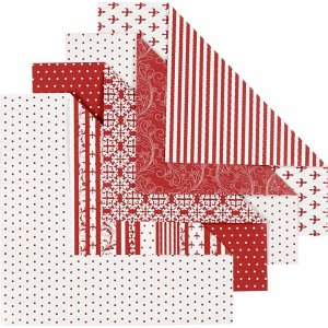 Papier origami - rouge/blanc - 15 x 15 cm - 50 feuilles Papier origami - rouge/blanc - 15 x 15 cm - 50 feuilles