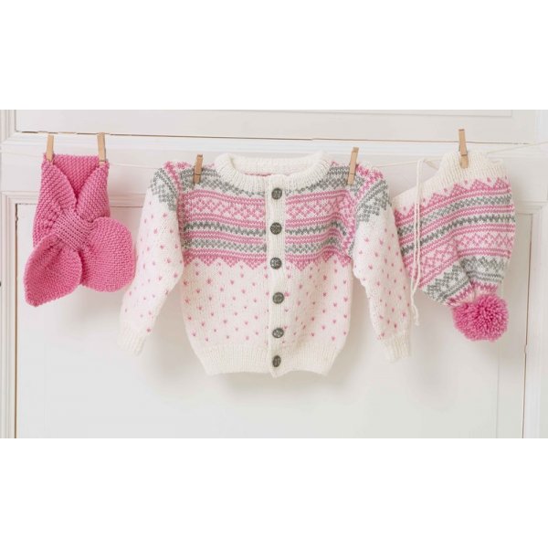 Patron tricot - Cardigan, bonnet et charpe