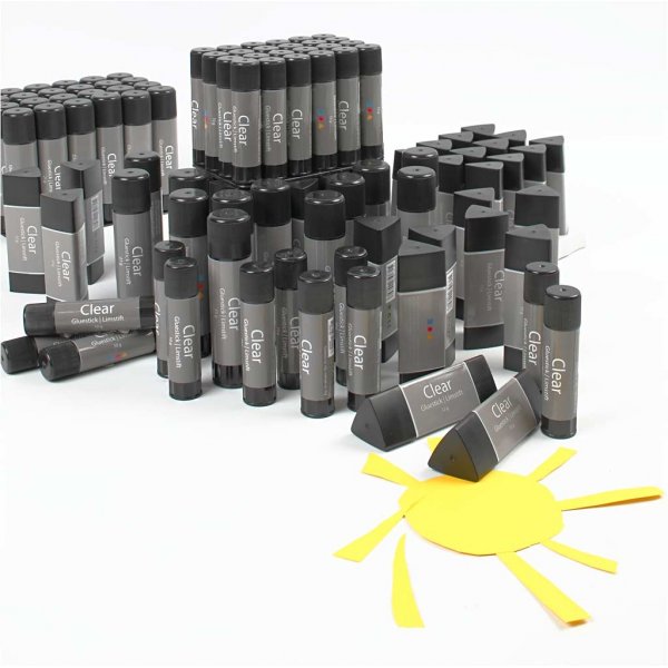 Btons de colle transparente - diffrentes tailles - 96 pcs