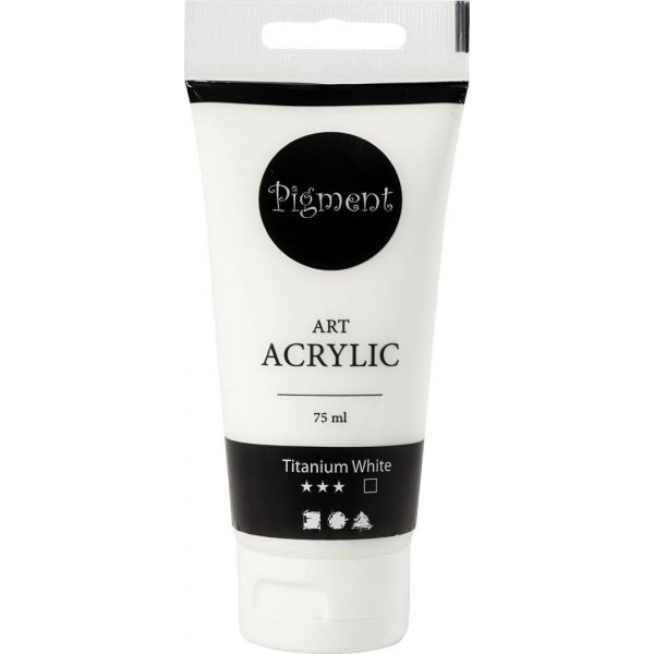 Pigment Art Acrylique - blanc de titane - semi-brillant - transparent - 75 ml