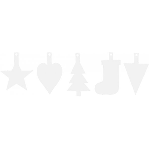 Figurines en carton - Décorations de Noël - blanc - 5 x 20 pcs Figurines en carton - Décorations de Noël - blanc - 5 x 20 pcs