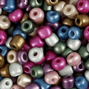 Perles de rocaille - couleurs métallisées - 130 g Perles de rocaille - couleurs métallisées - 130 g