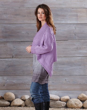 Patron tricot - Cardigan avec large col en dentelle
