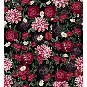 Jersey à motifs - Dahlia bordeaux Jersey à motifs - Dahlia bordeaux