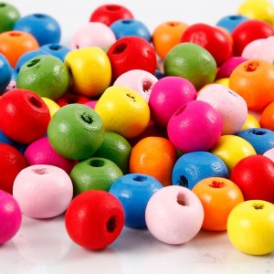 Perles en bois - Ø8 mm - couleurs mélangées - 500 g Perles en bois - Ø8 mm - couleurs mélangées - 500 g