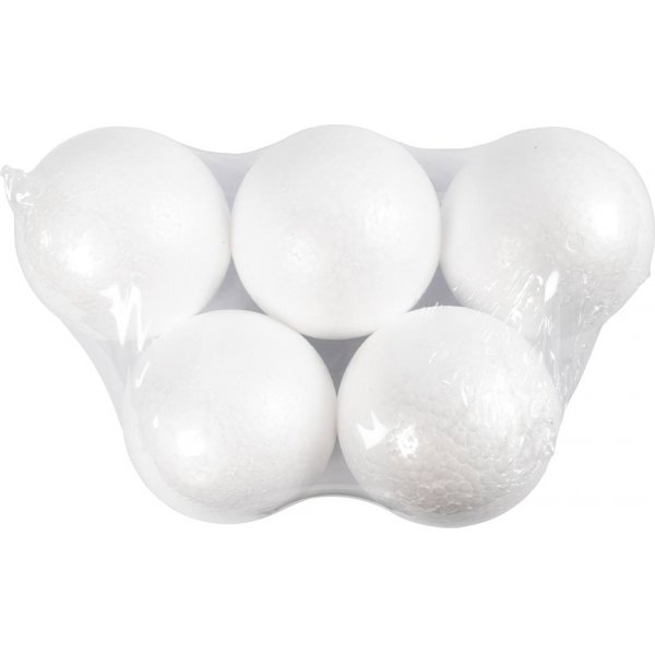 Boules en polystyrne - blanc - 12 cm - 5 pcs