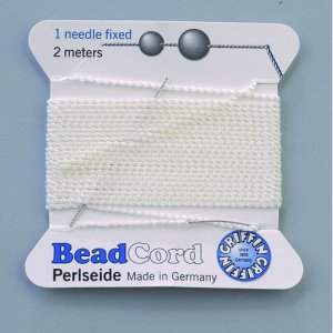 Fil de perle 1 aiguille fixe - blanc 2 m Fil de perle 1 aiguille fixe - blanc 2 m