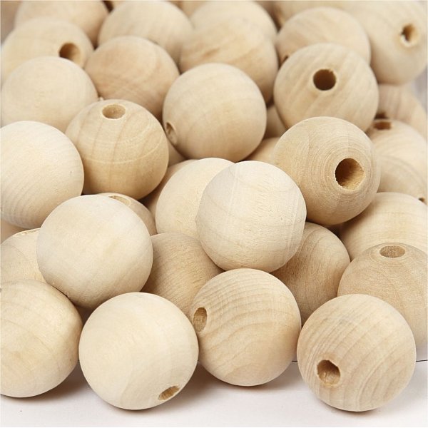 Perles en bois - 20 mm - 200 pcs