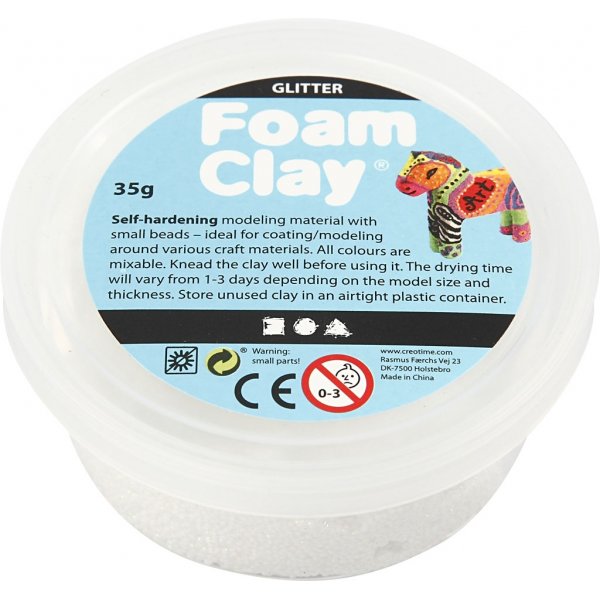 Foam Clay - blanc - paillettes - 35 g