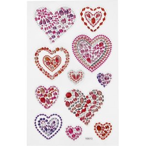 Autocollants diamant - coeurs Autocollants diamant - coeurs