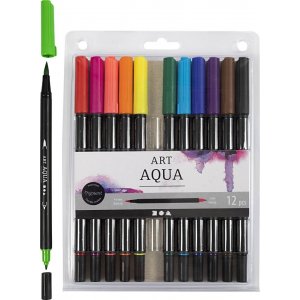 Marqueur aquarelle - couleurs standards - 12 pcs Marqueur aquarelle - couleurs standards - 12 pcs
