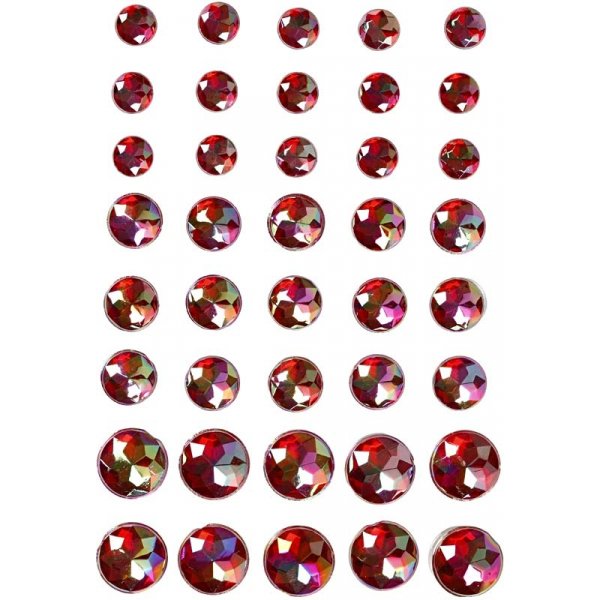 Demi-perles - rouge - 40 pcs