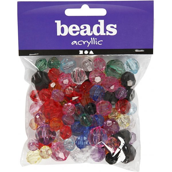 Perles en plastique  facettes - 125 ml