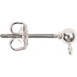 Clous d'oreilles avec boucle et boule - plaqué argent - 10 pcs Clous d'oreilles avec boucle et boule - plaqué argent - 10 pcs