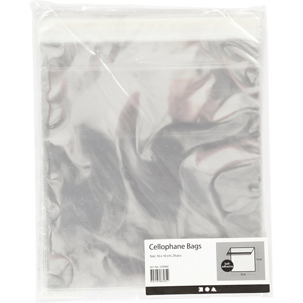 Sachets cellophane - 16 x 16 cm - 20 pcs Sachets cellophane - 16 x 16 cm - 20 pcs