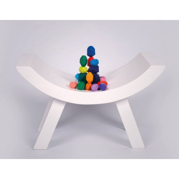 Pierres en bois angulaires colorées 21 pcs Pierres en bois angulaires colorées 21 pcs