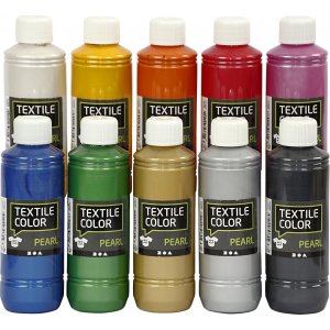 Textile Color - couleurs mélangées - nacre - 10 x 250 ml Textile Color - couleurs mélangées - nacre - 10 x 250 ml
