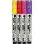 Marqueur pour verre et porcelaine - orange - violet - rouge clair - jaune - semi opaque - 1-2 mm - 4 pcs
