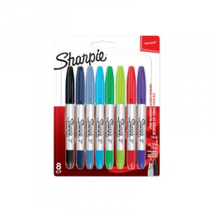 Ensemble de feutres Sharpie Twintip - Marqueur permanent - Couleurs assorties - 8 pcs Ensemble de feutres Sharpie Twintip - Marqueur permanent - Couleurs assorties - 8 pcs