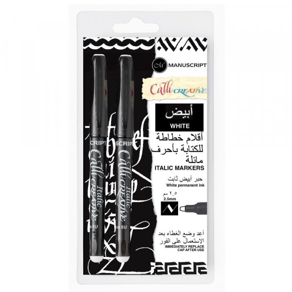 Marqueurs de calligraphie 2,5 mm Blanc