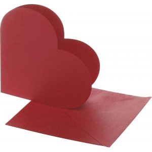 Carte coeur - rouge - 10 sets Carte coeur - rouge - 10 sets