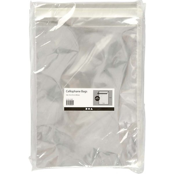 Sachets cellophane - 18 x 25,3 cm - 200 pcs