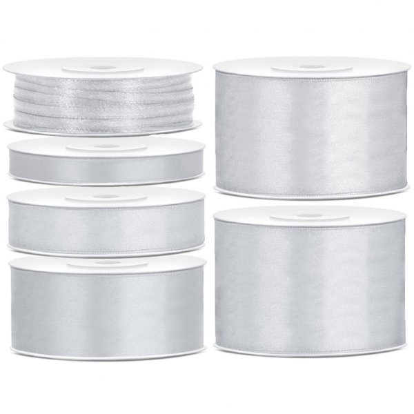 Ruban satiné - 25 m - Argent Ruban satiné - 25 m - Argent