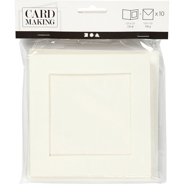Carte passe-partout avec enveloppe - blanc cassé - 10 sets Carte passe-partout avec enveloppe - blanc cassé - 10 sets