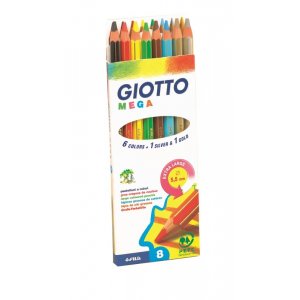 Crayons de couleur Giotto Mega - paquet de 8 Crayons de couleur Giotto Mega - paquet de 8