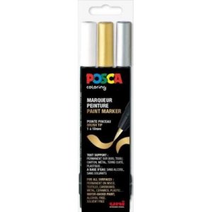 Posca Coin PCF-350-3 - Or, argent et blanc Posca Coin PCF-350-3 - Or, argent et blanc