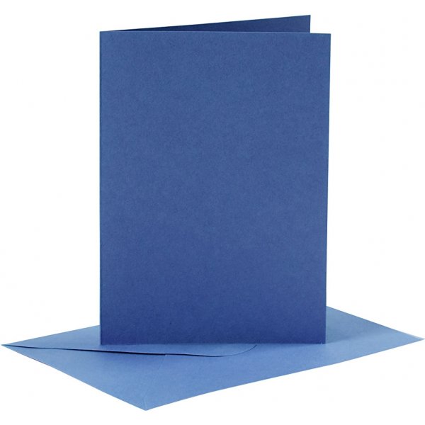 Cartes et enveloppes - bleu 10,5 x 15 cm 6 sets