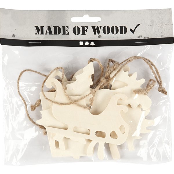 Pendentifs de Noël - rennes et traîneau - 6 pcs Pendentifs de Noël - rennes et traîneau - 6 pcs