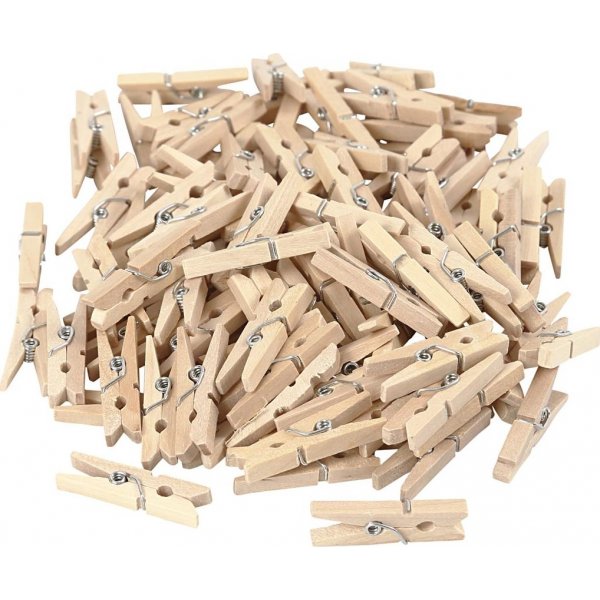Pinces  linge - 30 x 3 mm - 100 pcs