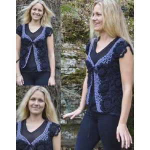 Patron au crochet - Gilet au crochet (fleurs & dentelle) Patron au crochet - Gilet au crochet (fleurs & dentelle)
