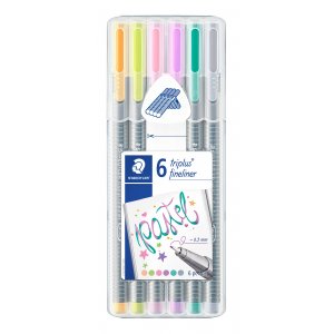 Fineliners Triplus 0,3 mm Pastel - 6 stylos Fineliners Triplus 0,3 mm Pastel - 6 stylos