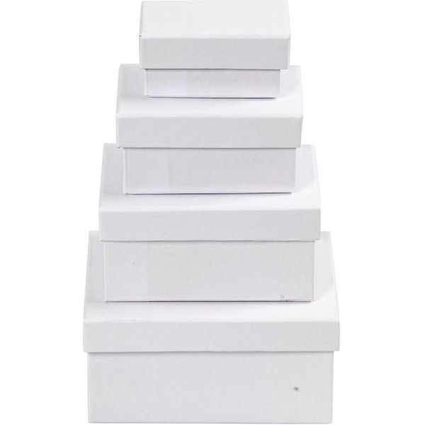 Cendriers rectangulaires - blanc - 4 pcs