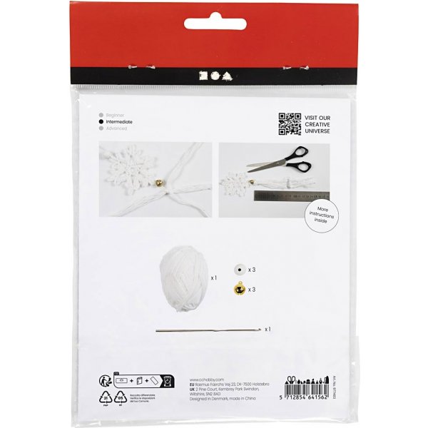 Mini Kit DIY Crochet - blanc - Flocons de neige