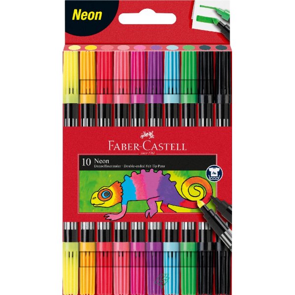 Stylos fibre Double pointe Non - 10 couleurs