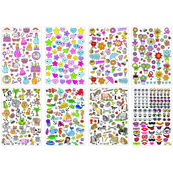 Autocollants Princesses Megaset - 500 pcs