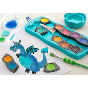 Set de couleurs - Faber-Castell - Boîte de peinture connecteur - Turquoise - 12 couleurs Set de couleurs - Faber-Castell - Boîte de peinture connecteur - Turquoise - 12 couleurs