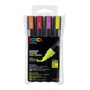 Poscaset PC-5M Néon - 4 Stylos Poscaset PC-5M Néon - 4 Stylos
