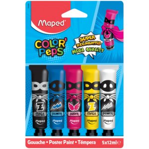 Tubes de couleur gouache - Maped - paquet de 5 Tubes de couleur gouache - Maped - paquet de 5