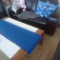 Image client Tissu d'ameublement Vinyle / Cuir artificiel Bleu Adriatique - 140 cm