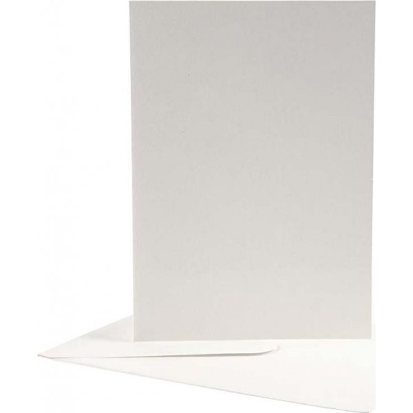 Carte postale avec enveloppe - blanc cassé - 12,5 x 17,5 cm - 10 pcs