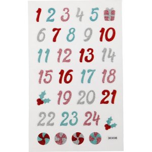 Autocollants pailletés - numéros de calendrier Autocollants pailletés - numéros de calendrier