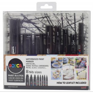 Posca 8 Nib Size - Noir set 8-pack Posca 8 Nib Size - Noir set 8-pack