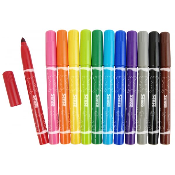 Stylos fibre Jumbo Sense - 12 stylos